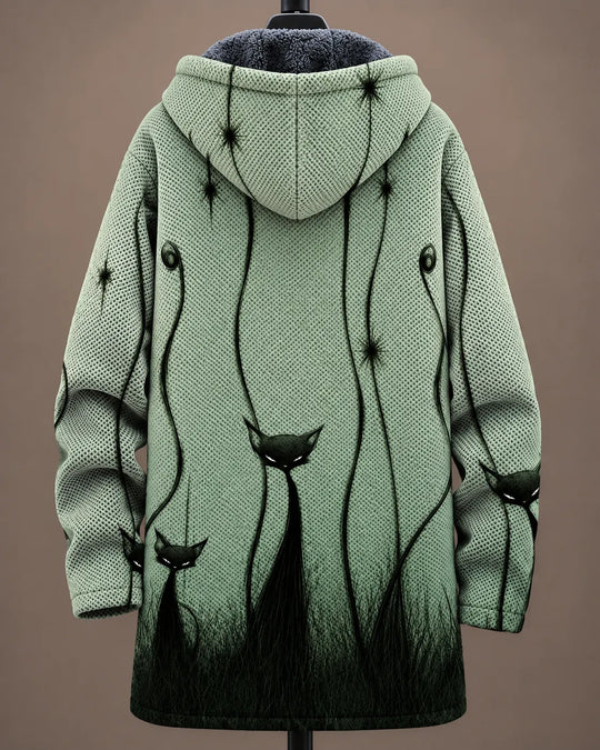 Elowen Whimsical Cat Hooded Jacket