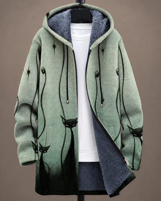 Elowen Whimsical Cat Hooded Jacket