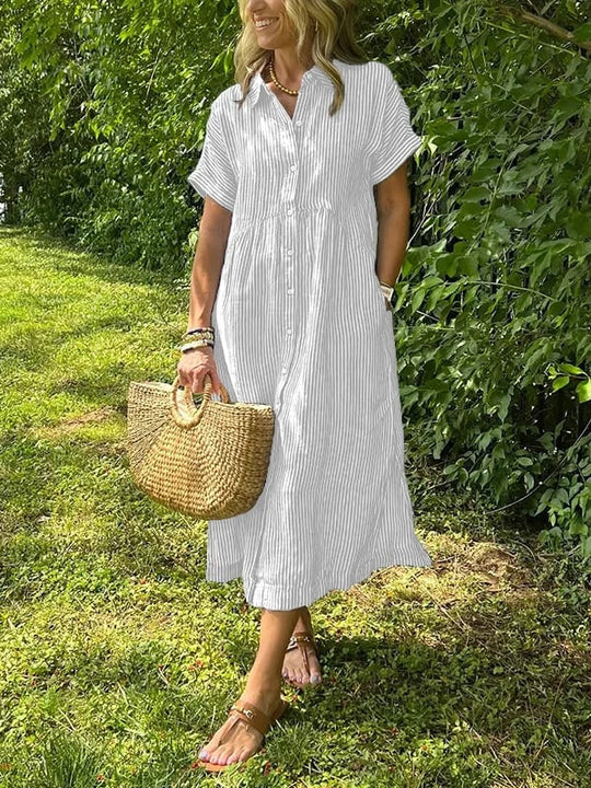 Lydia | Striped Button Dress