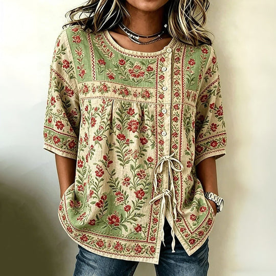 Patricia | Vintage Floral Print Blouse