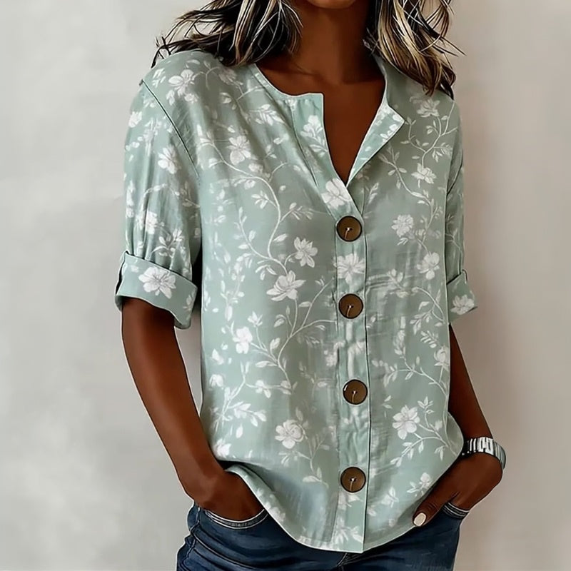 Viane | Summer Floral Print Blouse