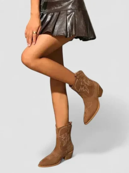 Greta™ | Classic Western Ankle Boots