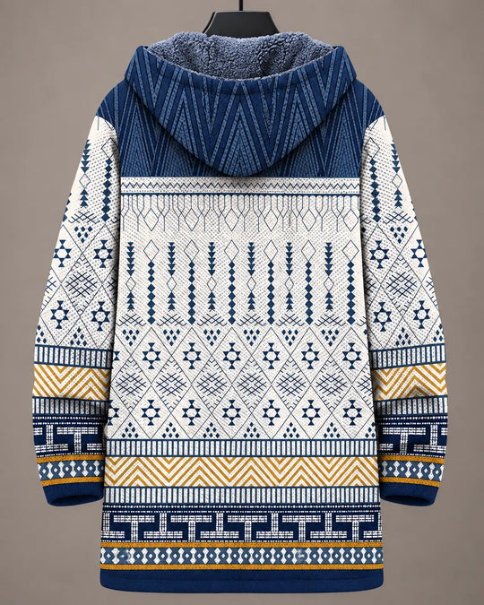 Elara Heritage Geometric Hooded Jacket