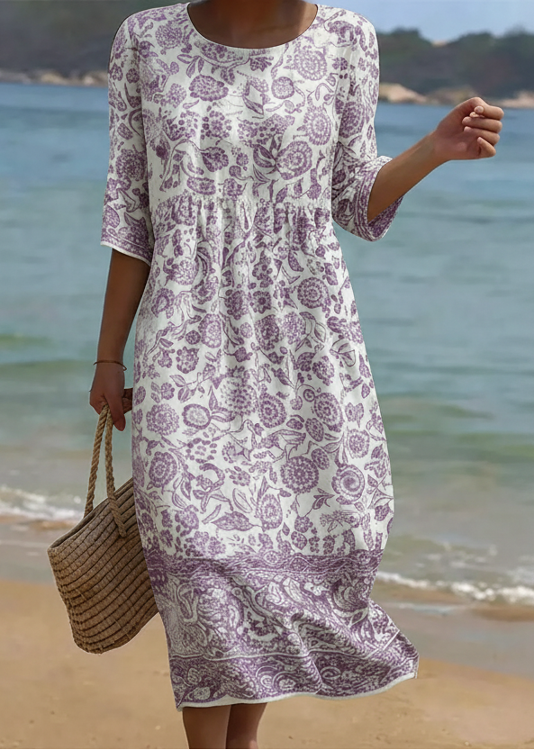 Lavender | Embroidered Floral Dress