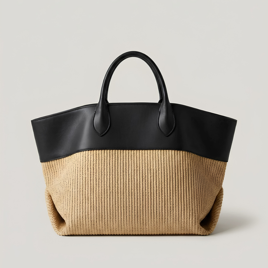 The Colourblock Woven Tote Bag