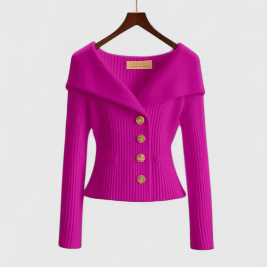 Daphne - Flattering Wide-Collar Cardigan