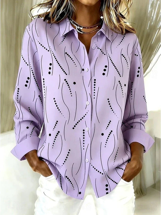 Carissa | Casual Abstract Print Button Blouse
