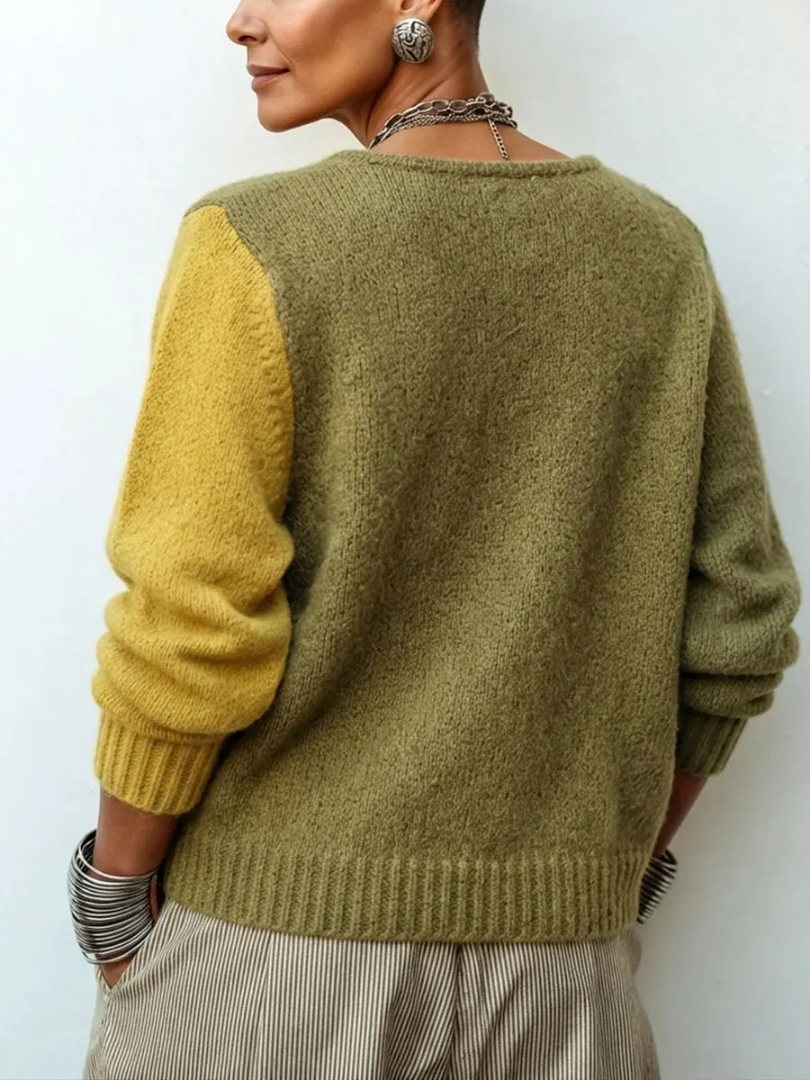 Caitlin™ | Artistic Cozy Asymmetric Color-block Knit Sweater