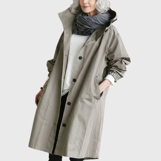 Ruth | Hooded Relaxed-Fit Long Trench Coat