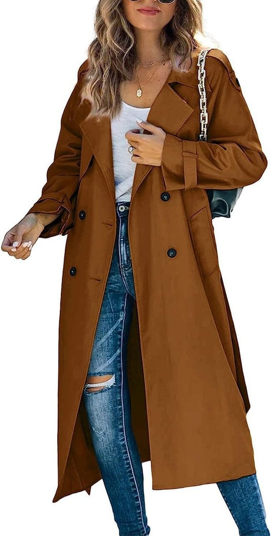 Juliet | Double-Breasted Belted Longline Trench Coat