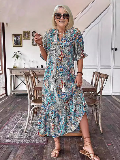 Gene | Boho Grace Midi Dress