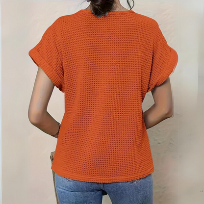 Elegant Lace Patchwork Hollow Short-sleeved Top