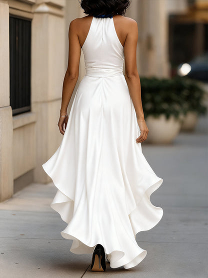 Cassandra | Satin Ruffle Gown