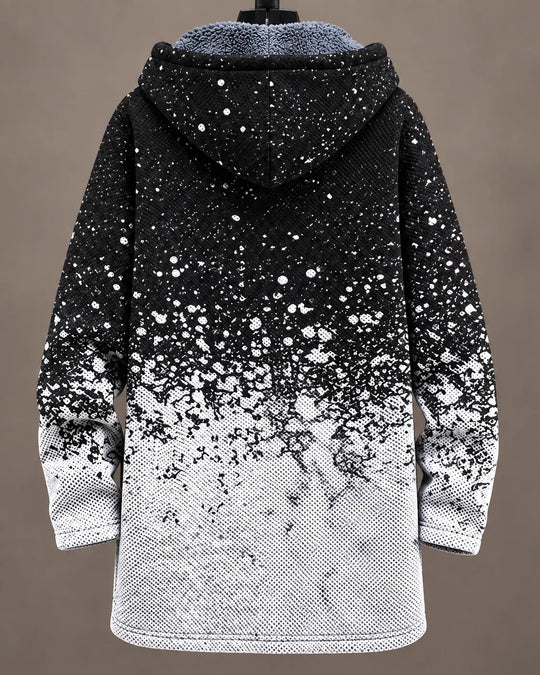 Celeste Monochrome Speckled Hooded Jacket