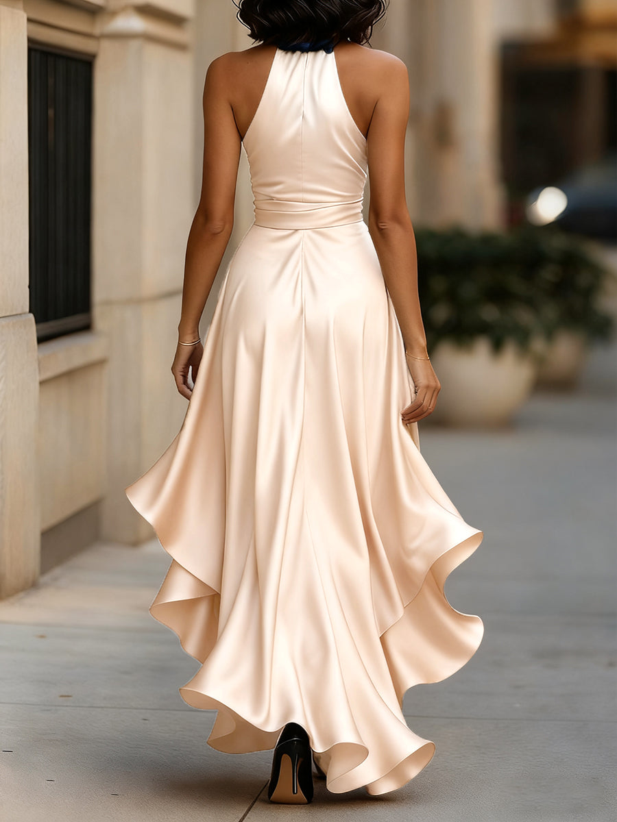 Cassandra | Satin Ruffle Gown
