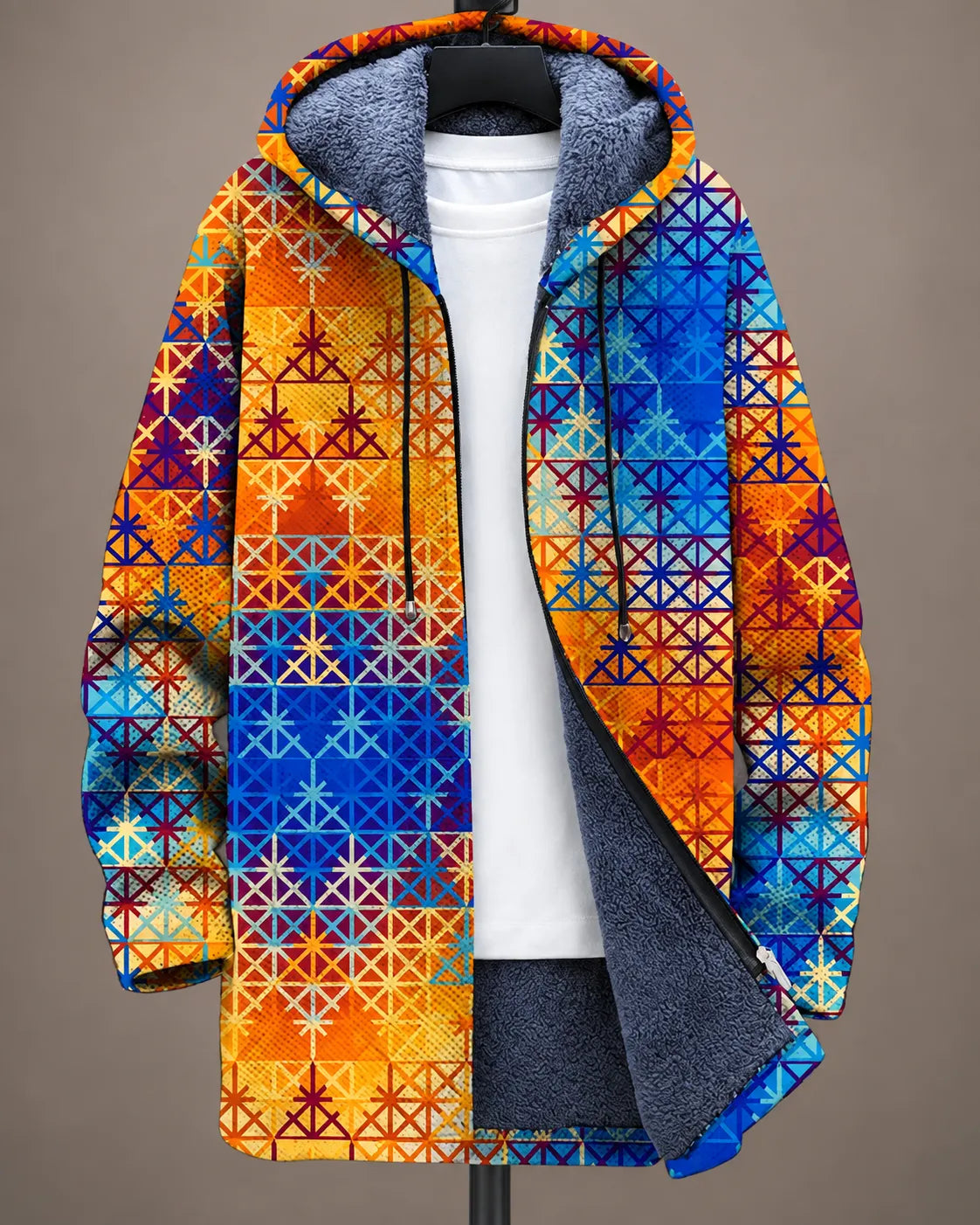 Elara Heritage Geometric Hooded Jacket