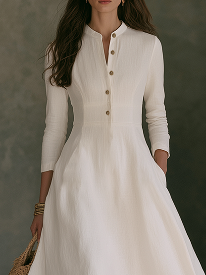 Thelma™ Mandarin Collar Maxi Dress