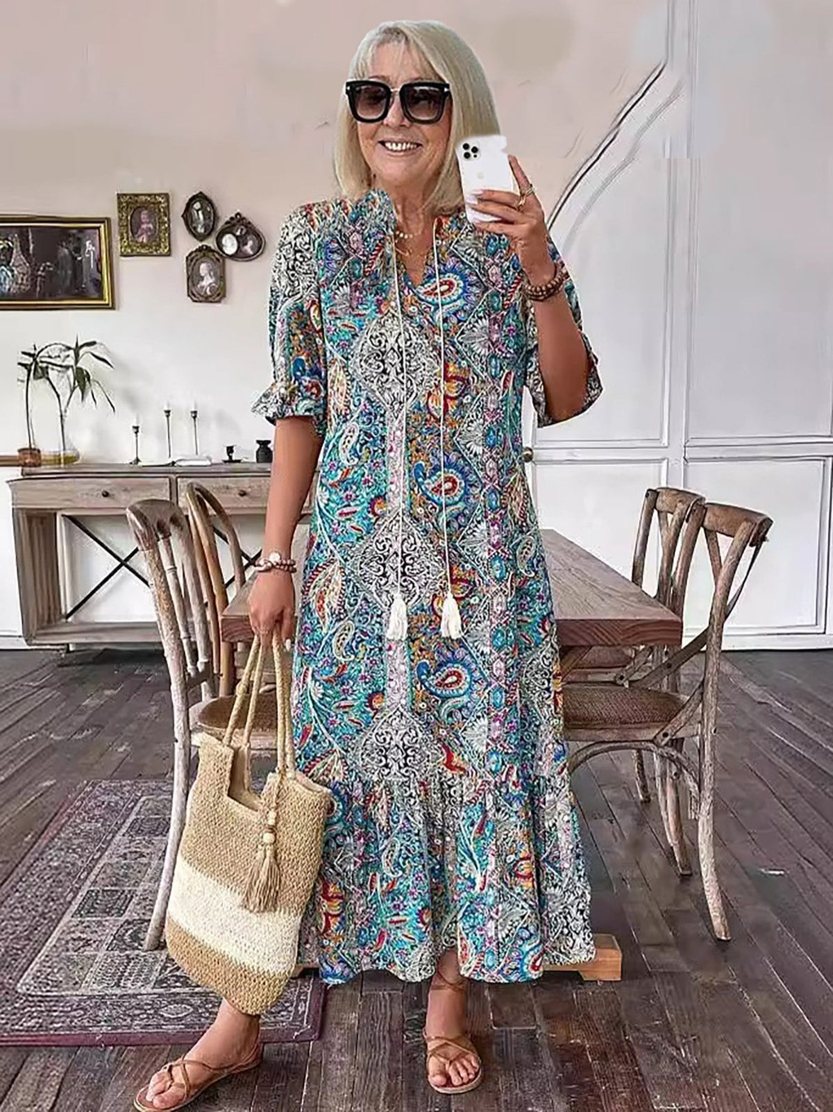 Gene | Boho Grace Midi Dress