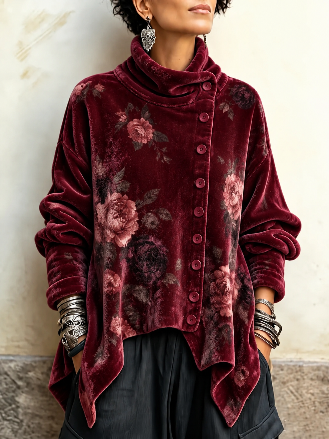 Rosalie | Burgundy Velvet Top
