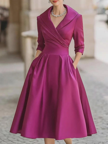 Elara | Satin Midi Dress