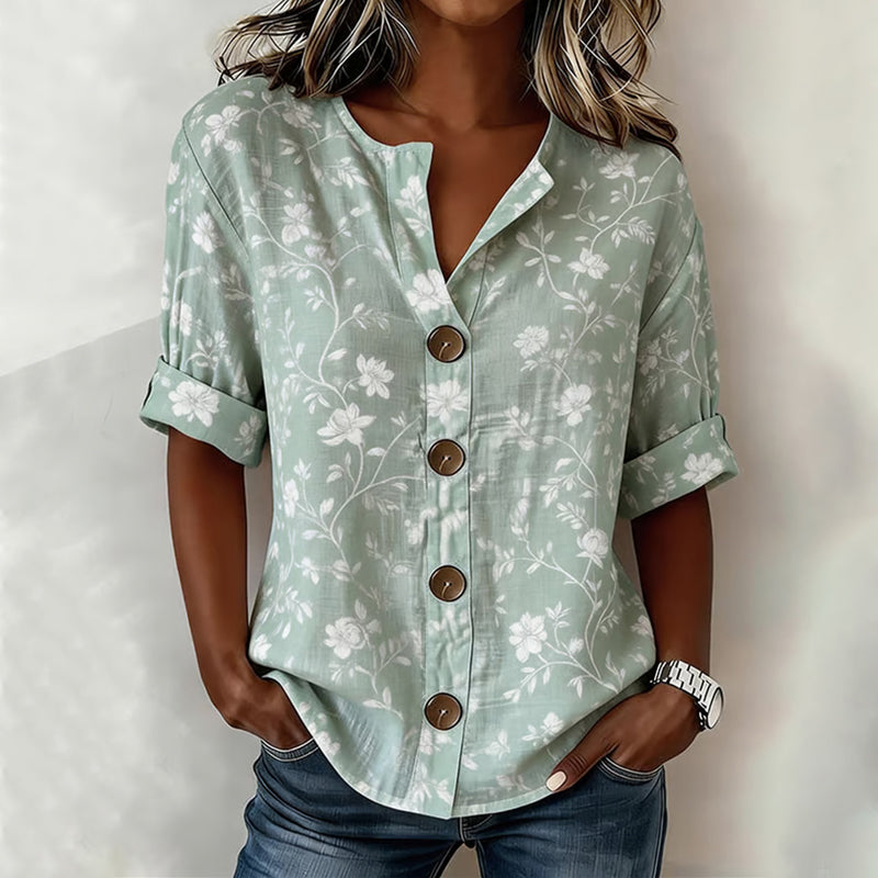 Viane | Summer Floral Print Blouse