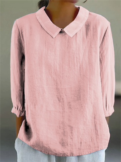Cotton and Linen 3/4 Sleeve Shirt