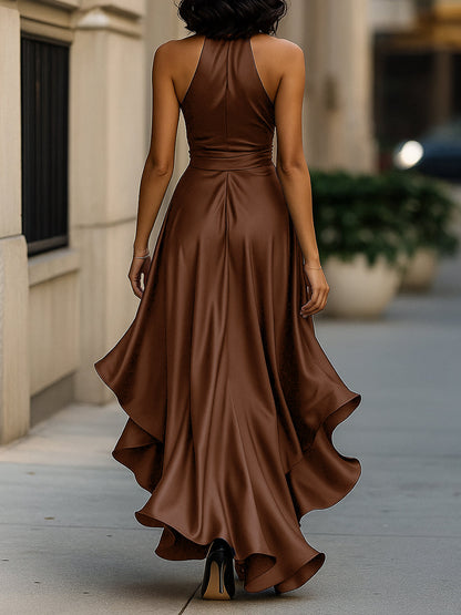 Cassandra | Satin Ruffle Gown