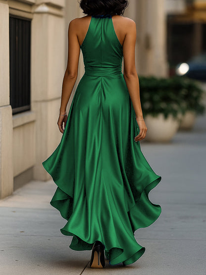 Cassandra | Satin Ruffle Gown