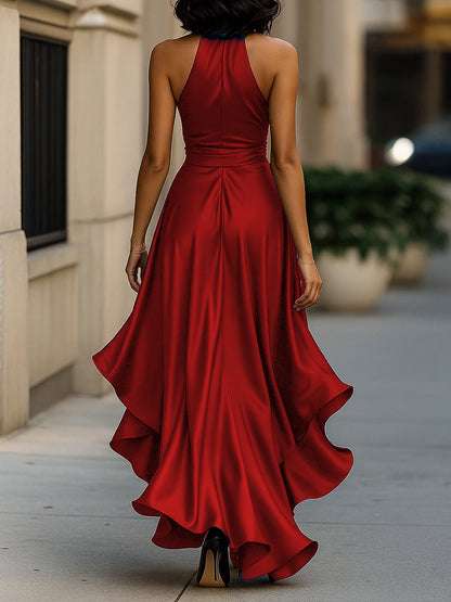 Cassandra | Satin Ruffle Gown
