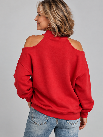 Christina™ | Chic Cold Shoulder Casual Sweatshirt