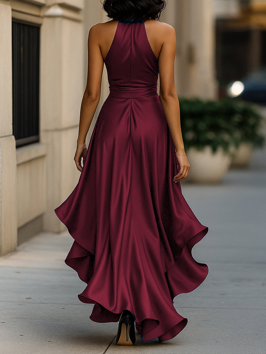 Cassandra | Satin Ruffle Gown