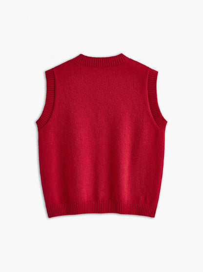 Casual Button Up Sweater Vest