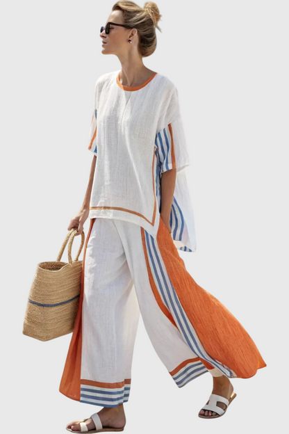 Anzaleira | Elegant Striped Set