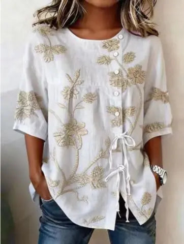 Eliana | Floral Embroidered Blouse