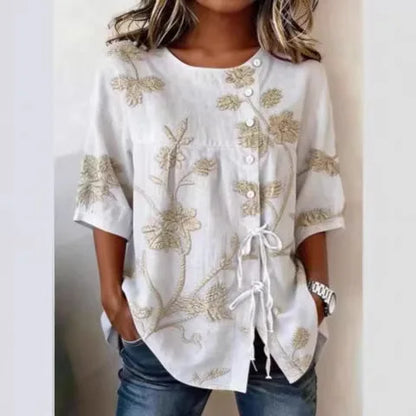 Eliana | Floral Embroidered Blouse