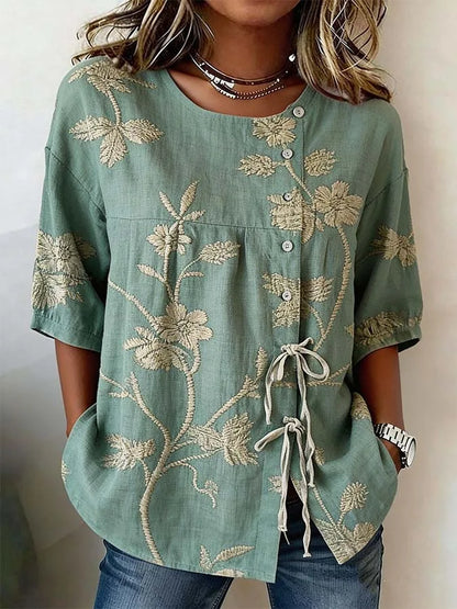 Eliana | Floral Embroidered Blouse