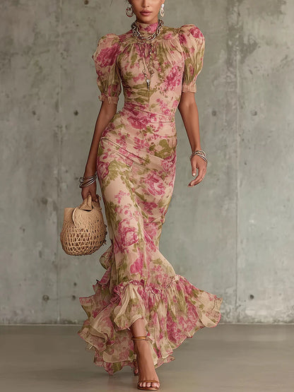Elowen | Puff Sleeve Maxi Dress