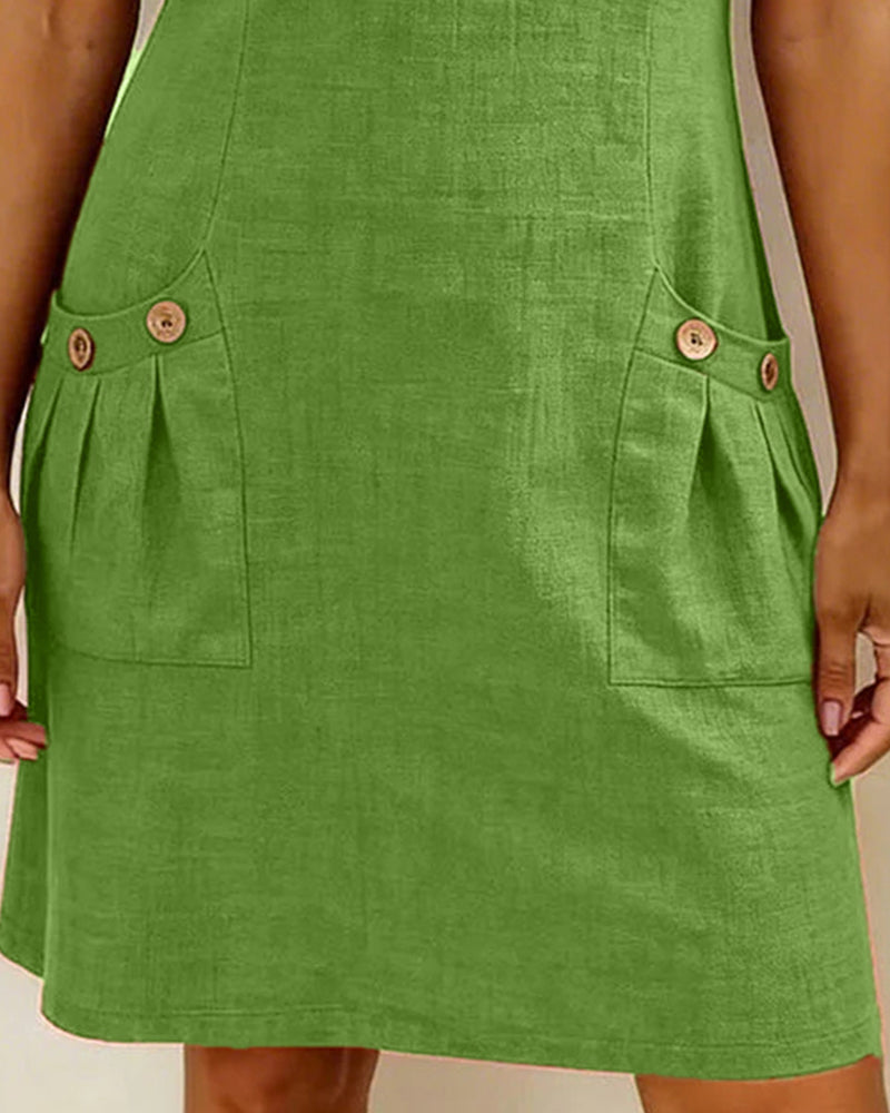 Fiona | Cotton Dress with Zipper Pocket