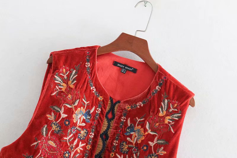 Velora™ | Floral Velvet Boho Waistcoat