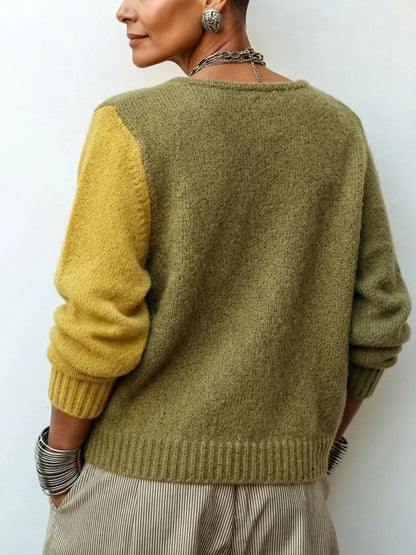 Caitlin™ | Artistic Cozy Asymmetric Color-block Knit Sweater