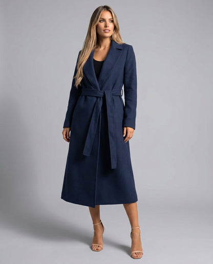 Josie | Belted Long Lapel Coat