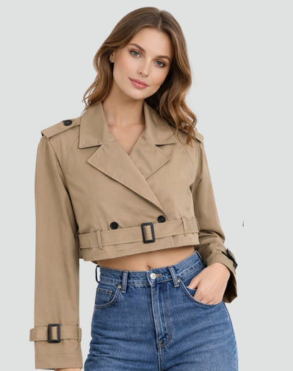 Juliana | Cropped Belted Trench Coat