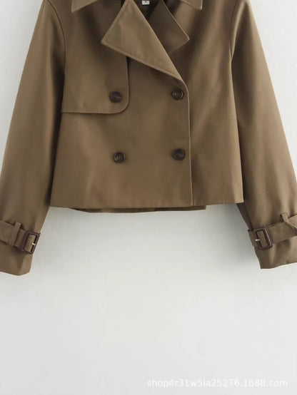 Eugenia | Cropped Double-Breasted Trench Coat