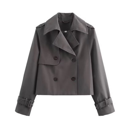Eugenia | Cropped Double-Breasted Trench Coat
