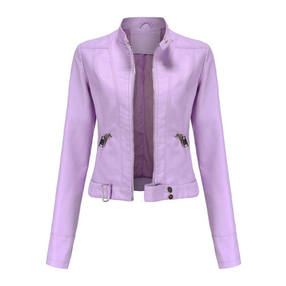 Linnea | Cropped Stand-Collar Moto Jacket