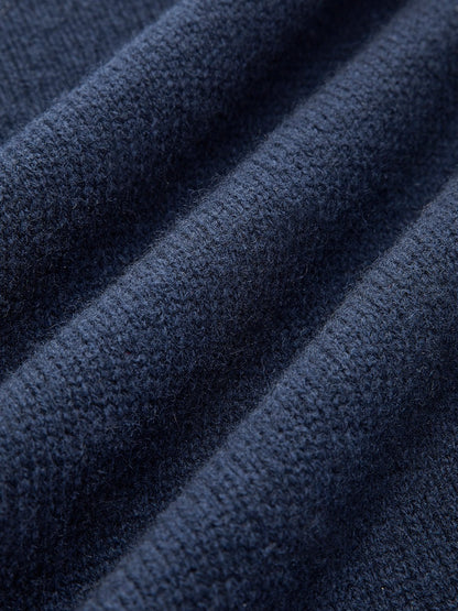 Mia - Women's Denim-Collar Knit Polo Sweater