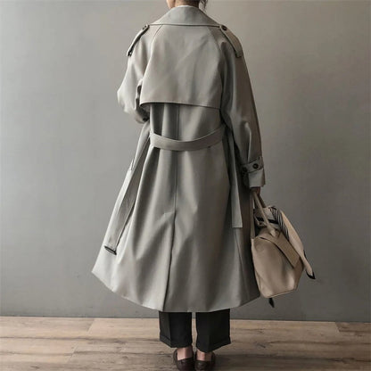 Katherine | Double-Breasted Belted Long Trench Coat
