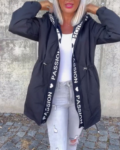 Camila | Hooded Drawstring Midi Parka