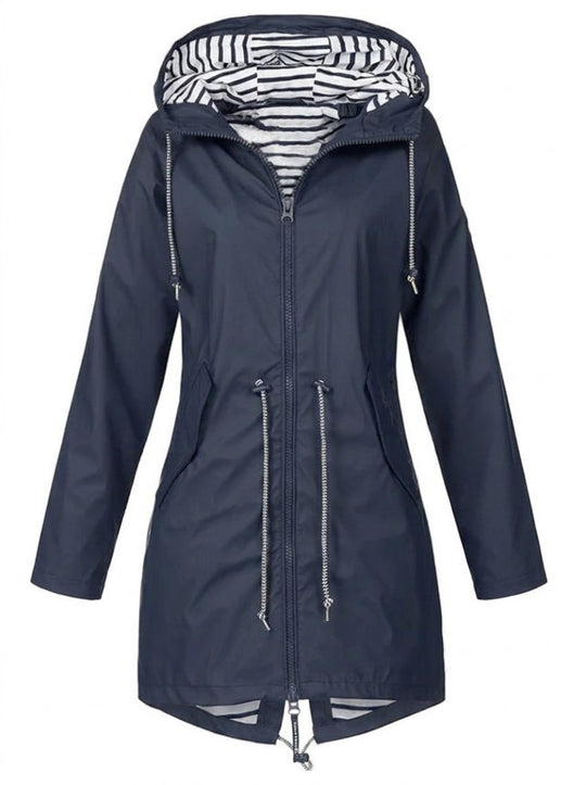 Margaret | Hooded Drawstring Rain Coat