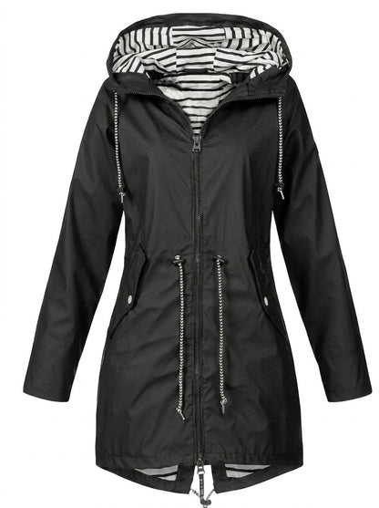 Margaret | Hooded Drawstring Rain Coat